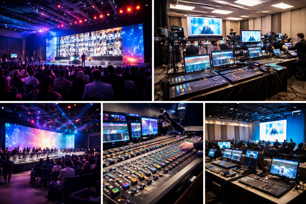 Техническое оснащение гибридного мероприятия: звук, свет, LED и трансляция